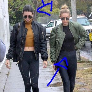 KENDELL& KYLIE + GIGI HADID GREEN BOMBER JACKET